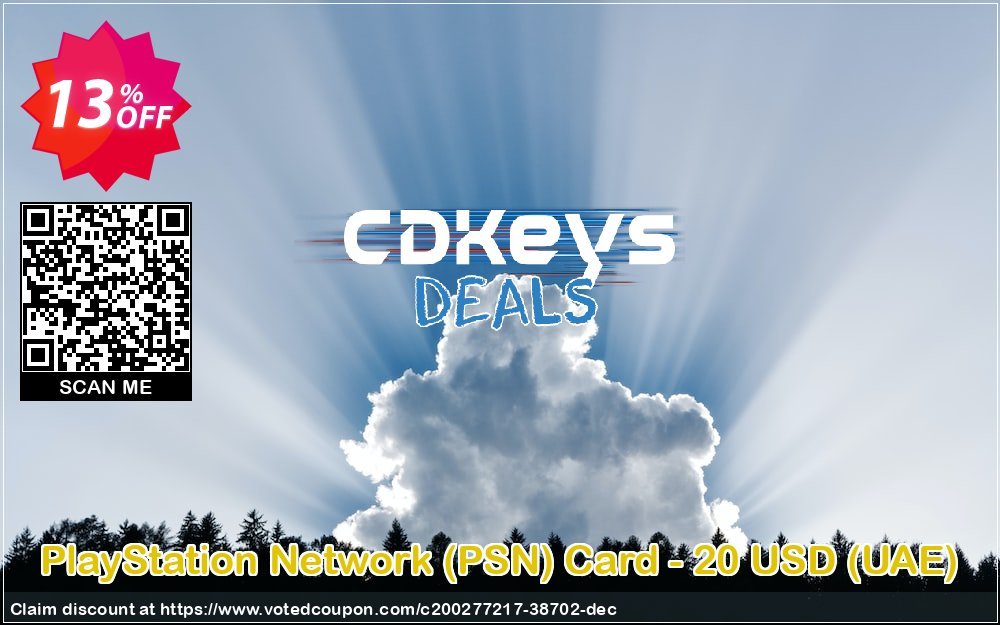 PS Network, PSN Card - 20 USD, UAE  Coupon, discount PlayStation Network (PSN) Card - 20 USD (UAE) Deal 2024 CDkeys. Promotion: PlayStation Network (PSN) Card - 20 USD (UAE) Exclusive Sale offer 