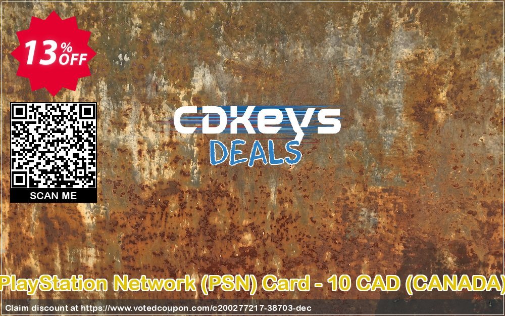 PS Network, PSN Card - 10 CAD, CANADA  Coupon, discount PlayStation Network (PSN) Card - 10 CAD (CANADA) Deal 2024 CDkeys. Promotion: PlayStation Network (PSN) Card - 10 CAD (CANADA) Exclusive Sale offer 