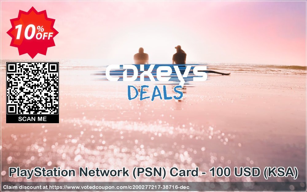 PS Network, PSN Card - 100 USD, KSA  Coupon, discount PlayStation Network (PSN) Card - 100 USD (KSA) Deal 2023 CDkeys. Promotion: PlayStation Network (PSN) Card - 100 USD (KSA) Exclusive Sale offer 