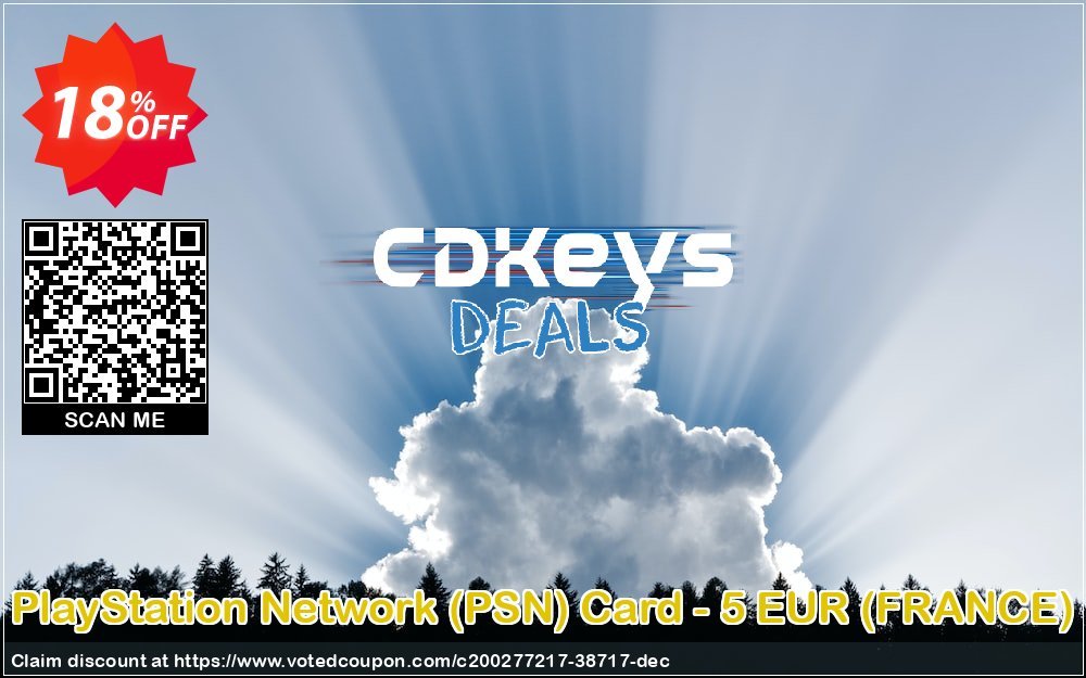 PS Network, PSN Card - 5 EUR, FRANCE  Coupon, discount PlayStation Network (PSN) Card - 5 EUR (FRANCE) Deal 2024 CDkeys. Promotion: PlayStation Network (PSN) Card - 5 EUR (FRANCE) Exclusive Sale offer 