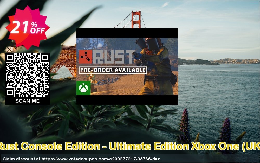 Rust Console Edition - Ultimate Edition Xbox One, UK  Coupon, discount Rust Console Edition - Ultimate Edition Xbox One (UK) Deal 2024 CDkeys. Promotion: Rust Console Edition - Ultimate Edition Xbox One (UK) Exclusive Sale offer 