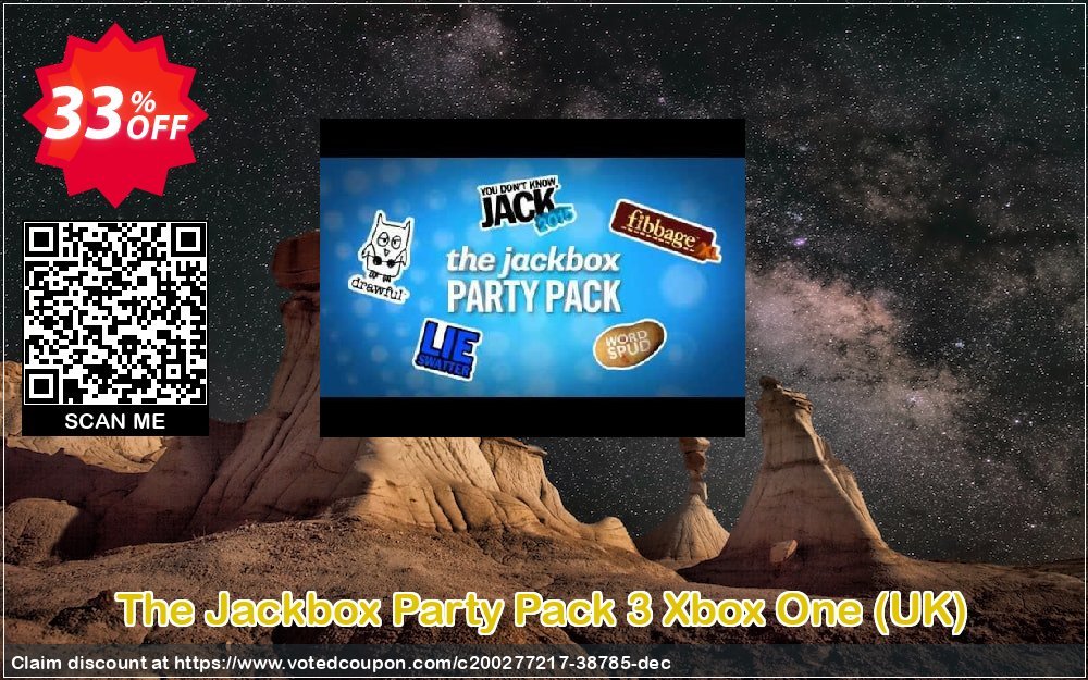 The Jackbox Party Pack 3 Xbox One, UK  Coupon, discount The Jackbox Party Pack 3 Xbox One (UK) Deal 2024 CDkeys. Promotion: The Jackbox Party Pack 3 Xbox One (UK) Exclusive Sale offer 