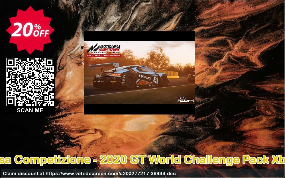 Assetto Corsa Competizione - 2020 GT World Challenge Pack Xbox One, UK  Coupon, discount Assetto Corsa Competizione - 2024 GT World Challenge Pack Xbox One (UK) Deal 2024 CDkeys. Promotion: Assetto Corsa Competizione - 2020 GT World Challenge Pack Xbox One (UK) Exclusive Sale offer 