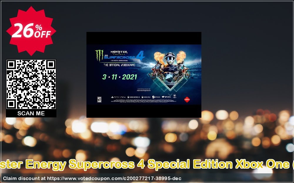 Monster Energy Supercross 4 Special Edition Xbox One, UK  Coupon, discount Monster Energy Supercross 4 Special Edition Xbox One (UK) Deal 2024 CDkeys. Promotion: Monster Energy Supercross 4 Special Edition Xbox One (UK) Exclusive Sale offer 