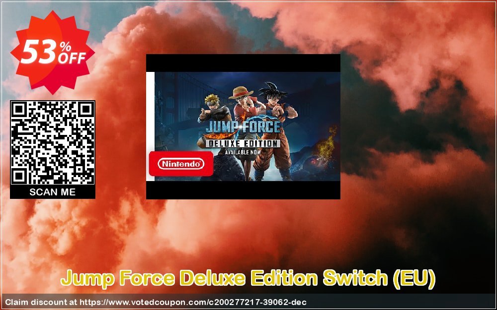 Jump Force Deluxe Edition Switch, EU  Coupon, discount Jump Force Deluxe Edition Switch (EU) Deal 2024 CDkeys. Promotion: Jump Force Deluxe Edition Switch (EU) Exclusive Sale offer 