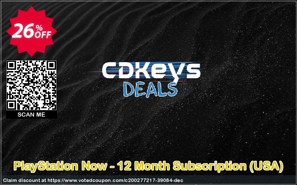 PS Now - 12 Month Subscription, USA  Coupon, discount PlayStation Now - 12 Month Subscription (USA) Deal 2024 CDkeys. Promotion: PlayStation Now - 12 Month Subscription (USA) Exclusive Sale offer 