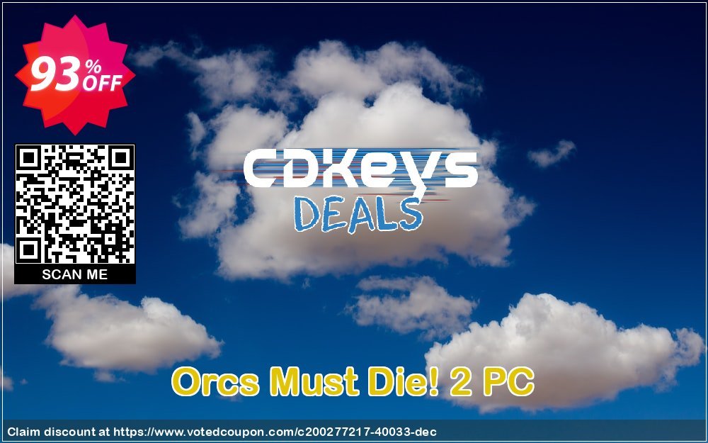 Orcs Must Die! 2 PC Coupon, discount Orcs Must Die! 2 PC Deal 2024 CDkeys. Promotion: Orcs Must Die! 2 PC Exclusive Sale offer 