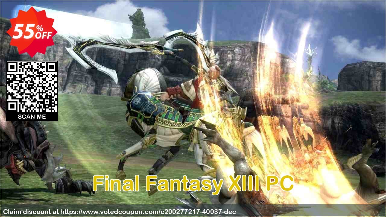 Final Fantasy XIII PC Coupon, discount Final Fantasy XIII PC Deal 2024 CDkeys. Promotion: Final Fantasy XIII PC Exclusive Sale offer 