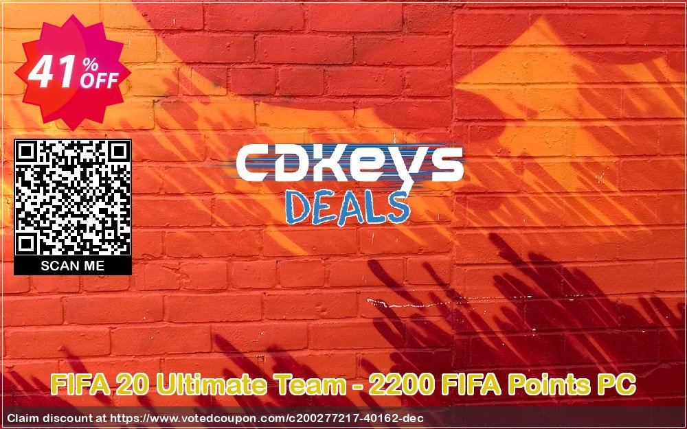 FIFA 20 Ultimate Team - 2200 FIFA Points PC Coupon, discount FIFA 20 Ultimate Team - 2200 FIFA Points PC Deal 2024 CDkeys. Promotion: FIFA 20 Ultimate Team - 2200 FIFA Points PC Exclusive Sale offer 