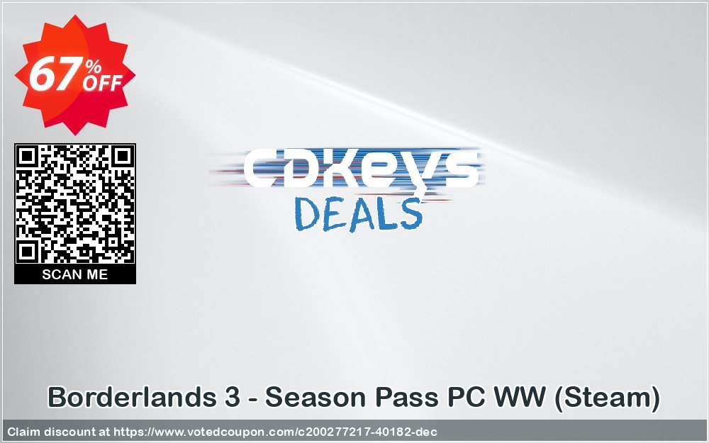 Borderlands 3 - Season Pass PC WW, Steam  Coupon, discount Borderlands 3 - Season Pass PC WW (Steam) Deal 2024 CDkeys. Promotion: Borderlands 3 - Season Pass PC WW (Steam) Exclusive Sale offer 