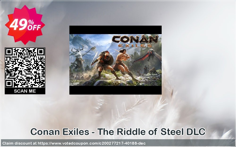 Conan Exiles - The Riddle of Steel DLC Coupon, discount Conan Exiles - The Riddle of Steel DLC Deal 2024 CDkeys. Promotion: Conan Exiles - The Riddle of Steel DLC Exclusive Sale offer 