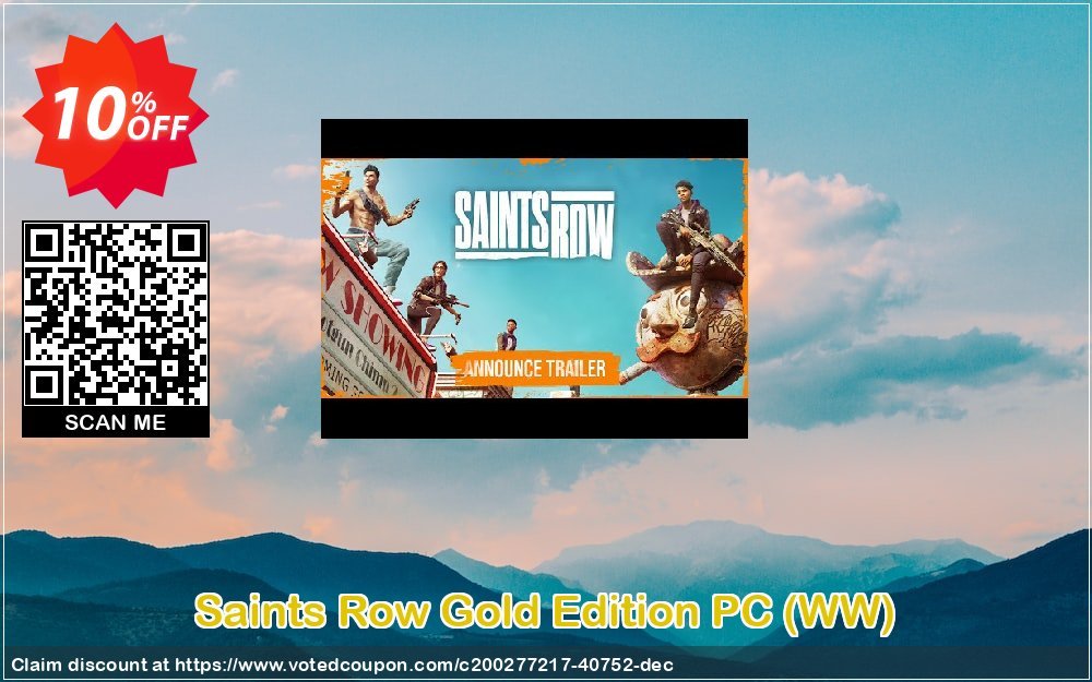 Saints Row Gold Edition PC, WW  Coupon, discount Saints Row Gold Edition PC (WW) Deal 2024 CDkeys. Promotion: Saints Row Gold Edition PC (WW) Exclusive Sale offer 