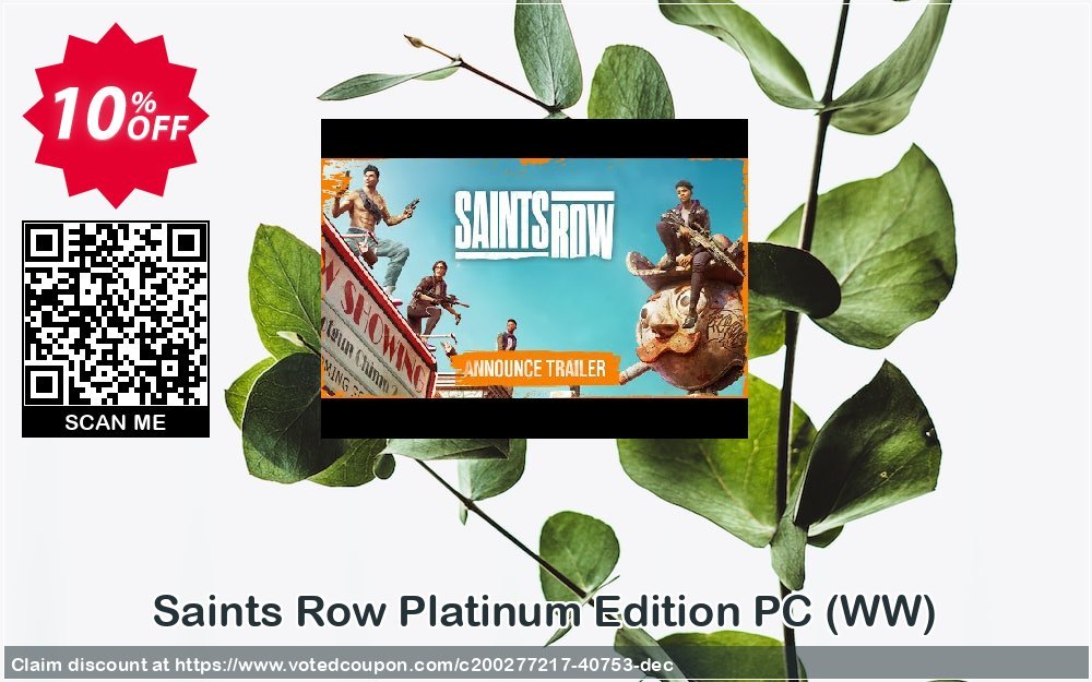 Saints Row Platinum Edition PC, WW  Coupon, discount Saints Row Platinum Edition PC (WW) Deal 2024 CDkeys. Promotion: Saints Row Platinum Edition PC (WW) Exclusive Sale offer 