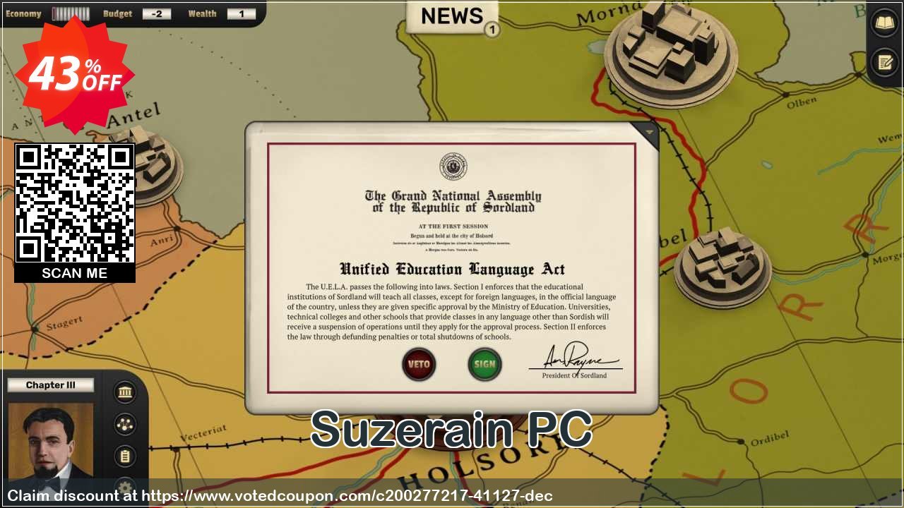Suzerain PC Coupon Code May 2024, 43% OFF - VotedCoupon