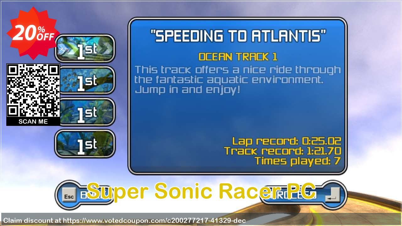 Super Sonic Racer PC Coupon Code May 2024, 20% OFF - VotedCoupon