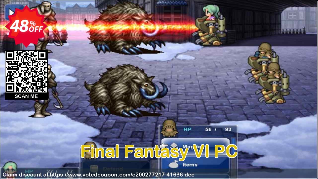 Final Fantasy VI PC Coupon, discount Final Fantasy VI PC Deal 2024 CDkeys. Promotion: Final Fantasy VI PC Exclusive Sale offer 