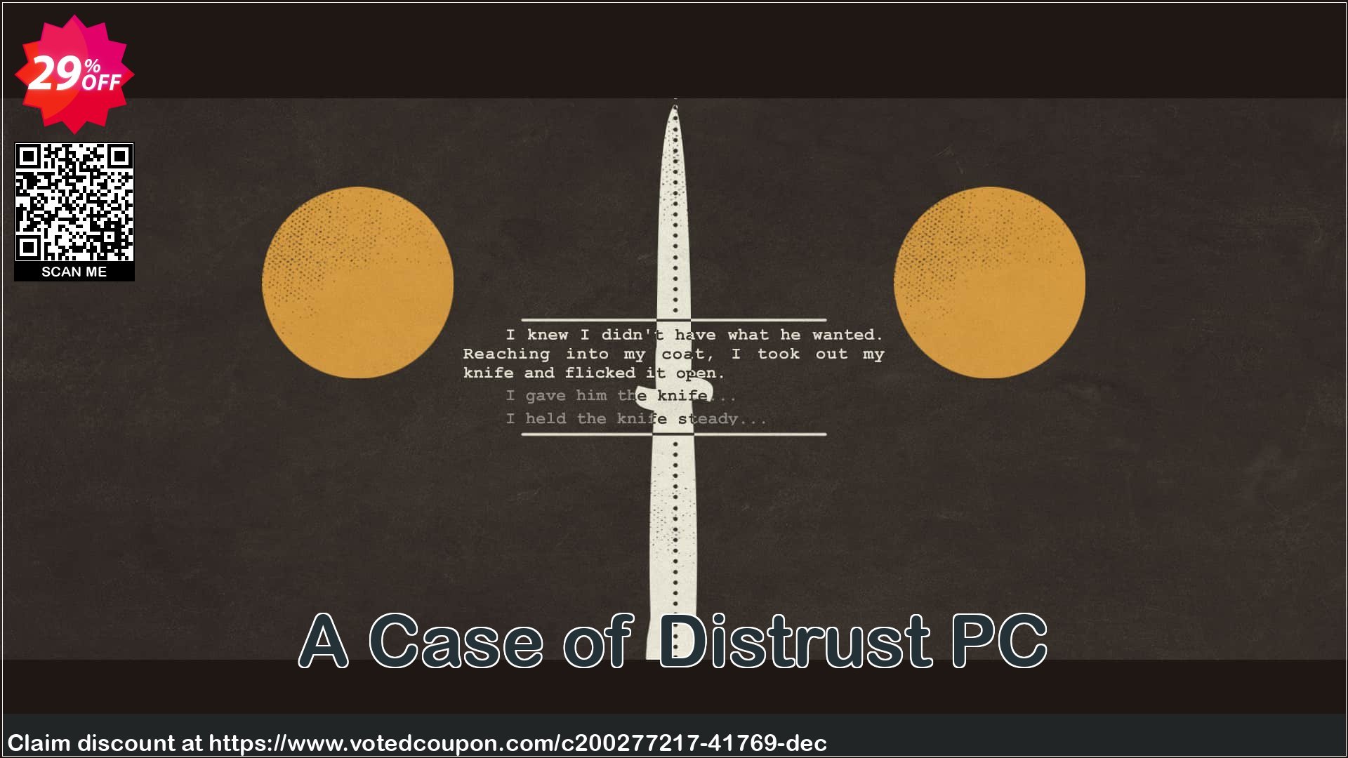 A Case of Distrust PC Coupon, discount A Case of Distrust PC Deal 2024 CDkeys. Promotion: A Case of Distrust PC Exclusive Sale offer 