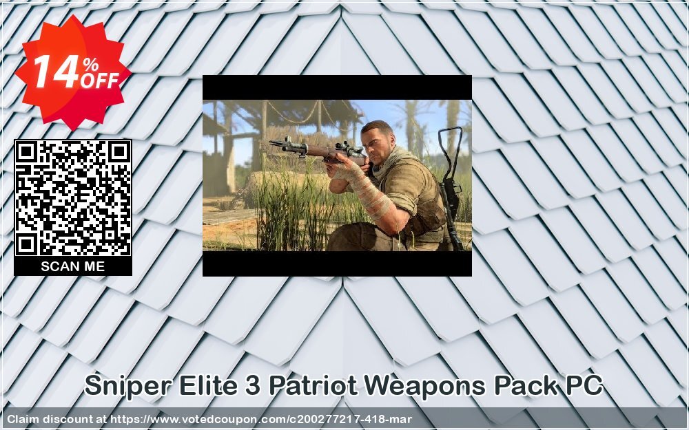 Sniper Elite 3 Patriot Weapons Pack PC Coupon, discount Sniper Elite 3 Patriot Weapons Pack PC Deal. Promotion: Sniper Elite 3 Patriot Weapons Pack PC Exclusive offer 