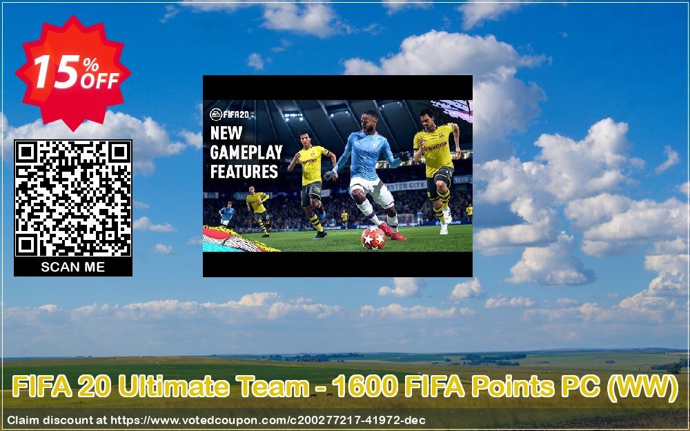 FIFA 20 Ultimate Team - 1600 FIFA Points PC, WW  Coupon Code May 2024, 15% OFF - VotedCoupon
