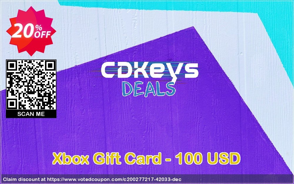 Xbox Gift Card - 100 USD Coupon, discount Xbox Gift Card - 100 USD Deal 2024 CDkeys. Promotion: Xbox Gift Card - 100 USD Exclusive Sale offer 