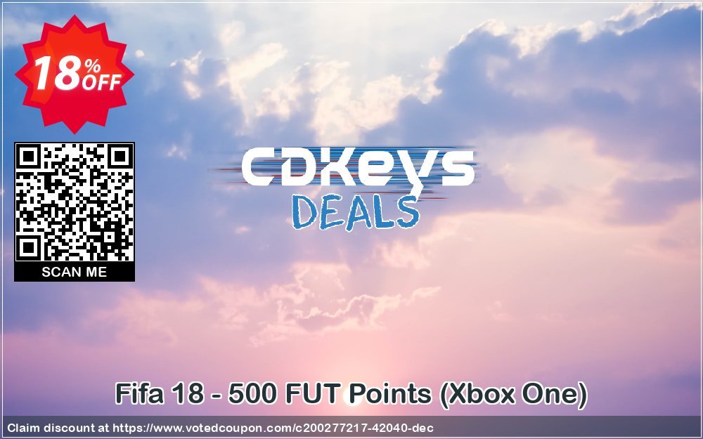 Fifa 18 - 500 FUT Points, Xbox One  Coupon, discount Fifa 18 - 500 FUT Points (Xbox One) Deal 2024 CDkeys. Promotion: Fifa 18 - 500 FUT Points (Xbox One) Exclusive Sale offer 