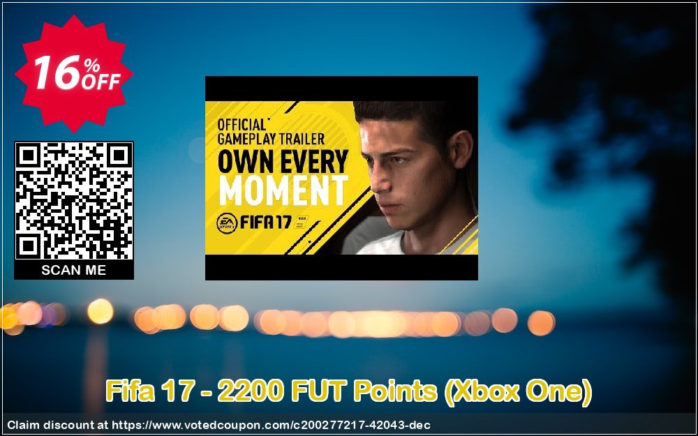 Fifa 17 - 2200 FUT Points, Xbox One  Coupon, discount Fifa 17 - 2200 FUT Points (Xbox One) Deal 2024 CDkeys. Promotion: Fifa 17 - 2200 FUT Points (Xbox One) Exclusive Sale offer 