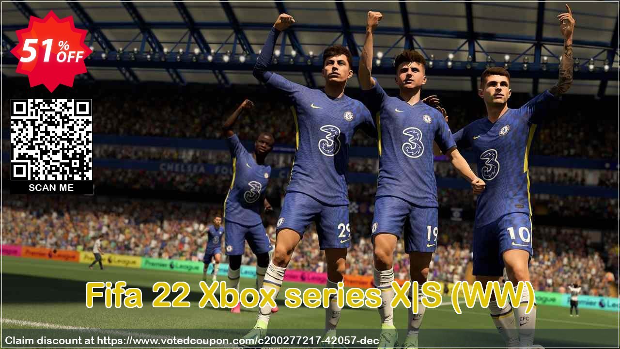 Fifa 22 Xbox series X|S, WW  Coupon, discount Fifa 22 Xbox series X|S (WW) Deal 2024 CDkeys. Promotion: Fifa 22 Xbox series X|S (WW) Exclusive Sale offer 