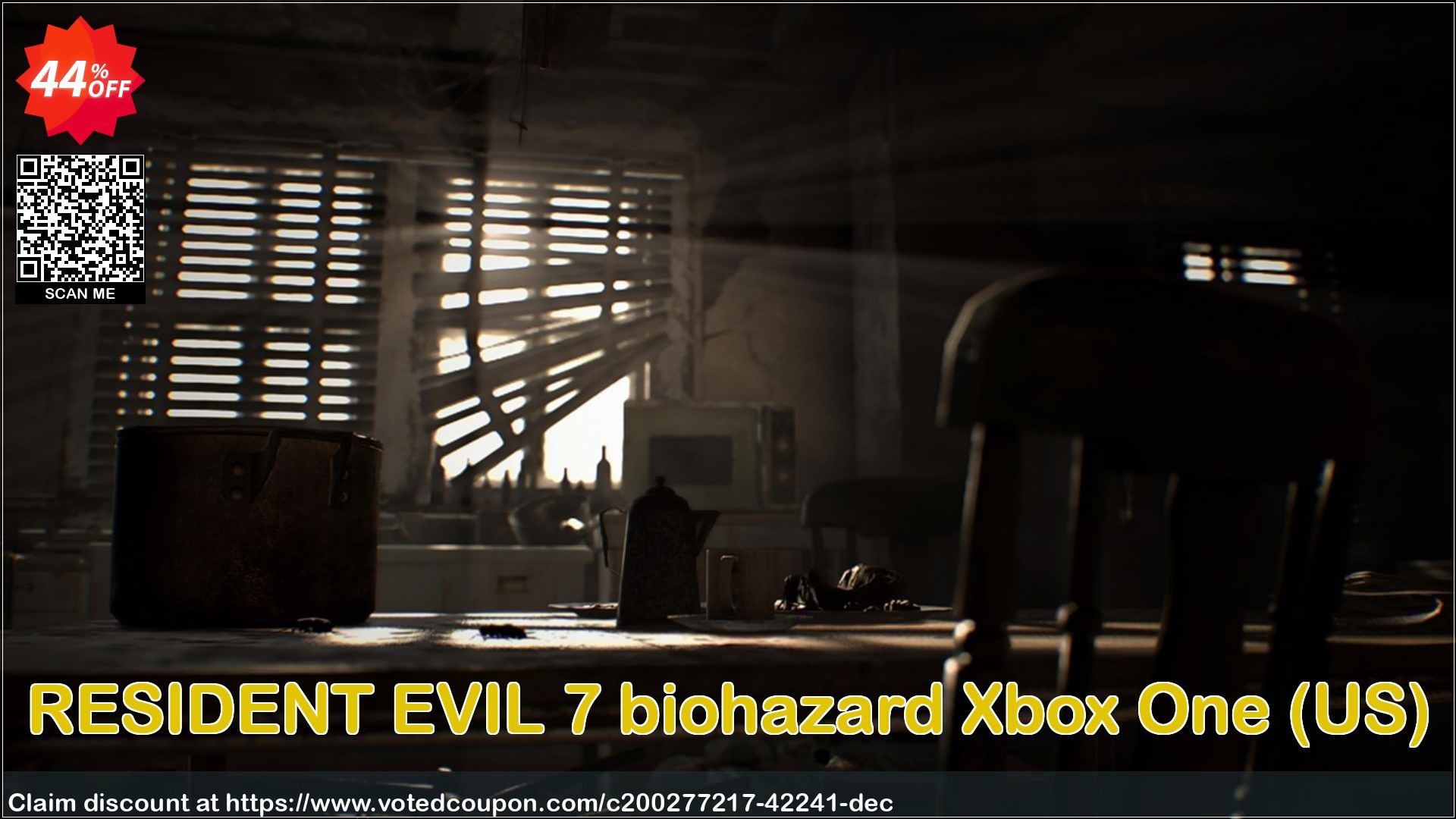 RESIDENT EVIL 7 biohazard Xbox One, US  Coupon, discount RESIDENT EVIL 7 biohazard Xbox One (US) Deal 2024 CDkeys. Promotion: RESIDENT EVIL 7 biohazard Xbox One (US) Exclusive Sale offer 