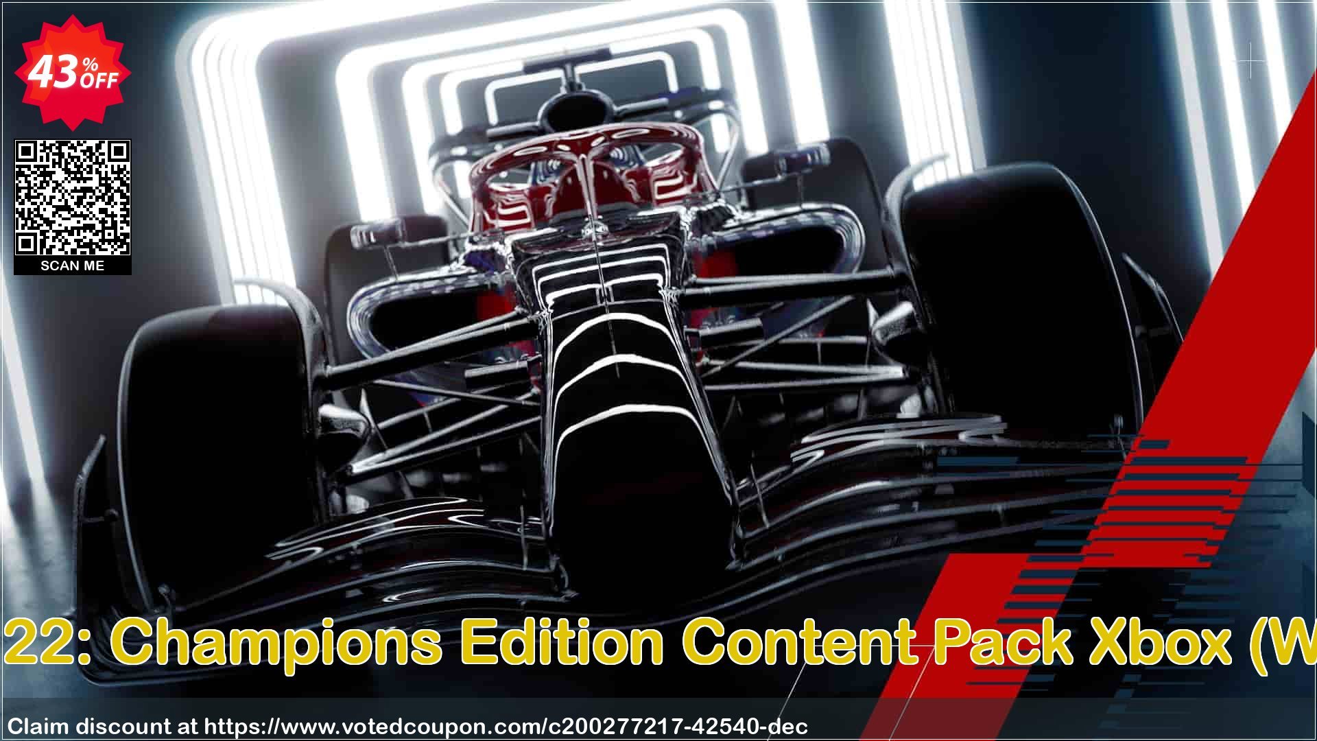 F1 22: Champions Edition Content Pack Xbox, WW  Coupon, discount F1 22: Champions Edition Content Pack Xbox (WW) Deal 2024 CDkeys. Promotion: F1 22: Champions Edition Content Pack Xbox (WW) Exclusive Sale offer 