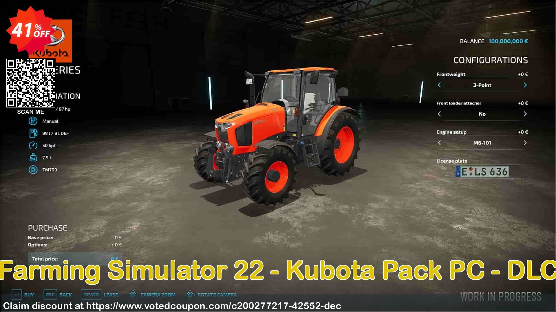 Farming Simulator 22 - Kubota Pack PC - DLC Coupon, discount Farming Simulator 22 - Kubota Pack PC - DLC Deal 2024 CDkeys. Promotion: Farming Simulator 22 - Kubota Pack PC - DLC Exclusive Sale offer 