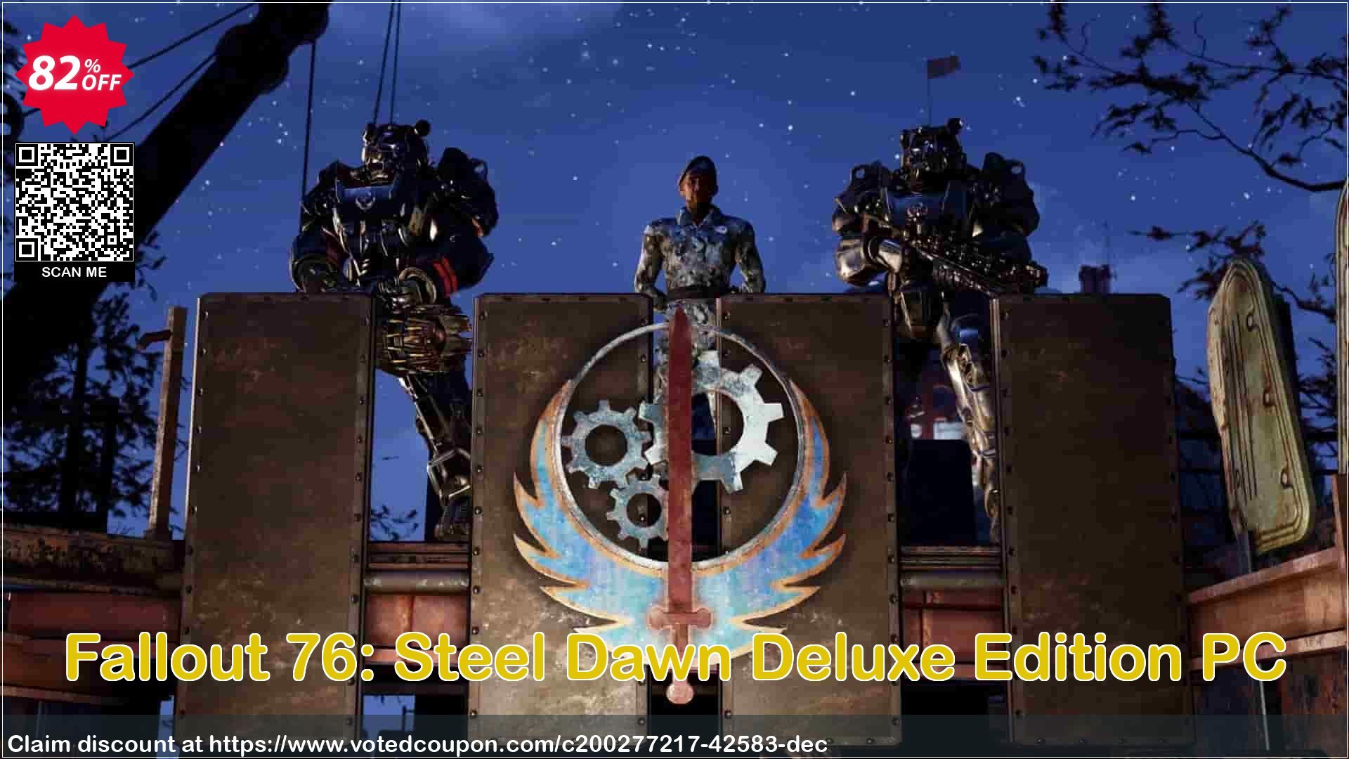 Fallout 76: Steel Dawn Deluxe Edition PC Coupon, discount Fallout 76: Steel Dawn Deluxe Edition PC Deal 2024 CDkeys. Promotion: Fallout 76: Steel Dawn Deluxe Edition PC Exclusive Sale offer 