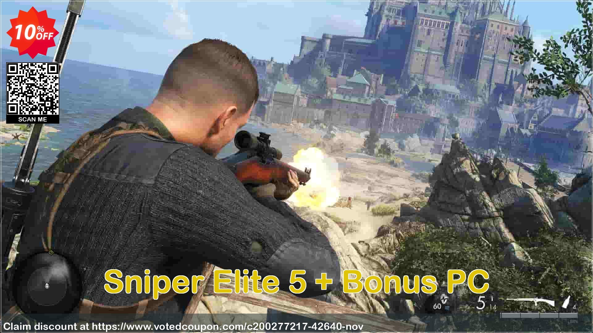 Sniper Elite 5 + Bonus PC Coupon, discount Sniper Elite 5 + Bonus PC Deal 2024 CDkeys. Promotion: Sniper Elite 5 + Bonus PC Exclusive Sale offer 