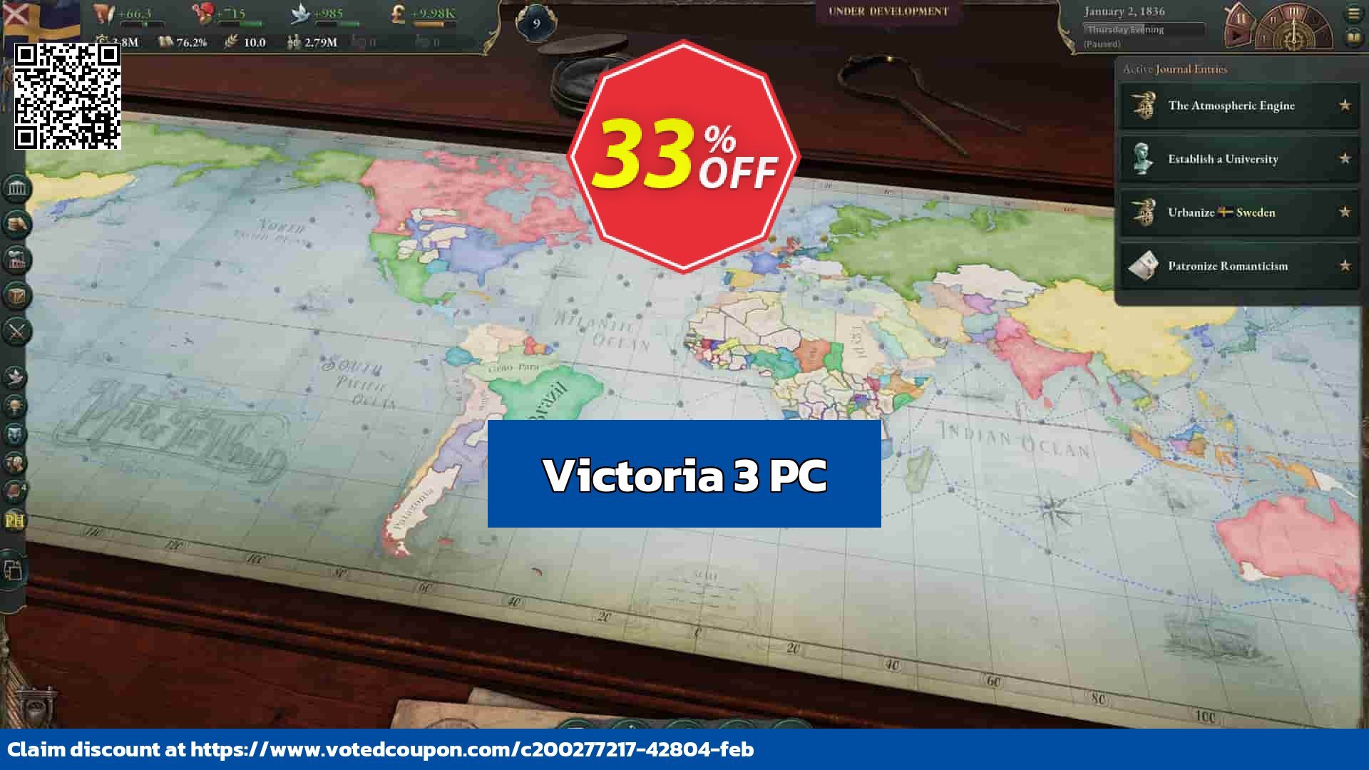 Victoria 3 PC Coupon, discount Victoria 3 PC Deal 2024 CDkeys. Promotion: Victoria 3 PC Exclusive Sale offer 