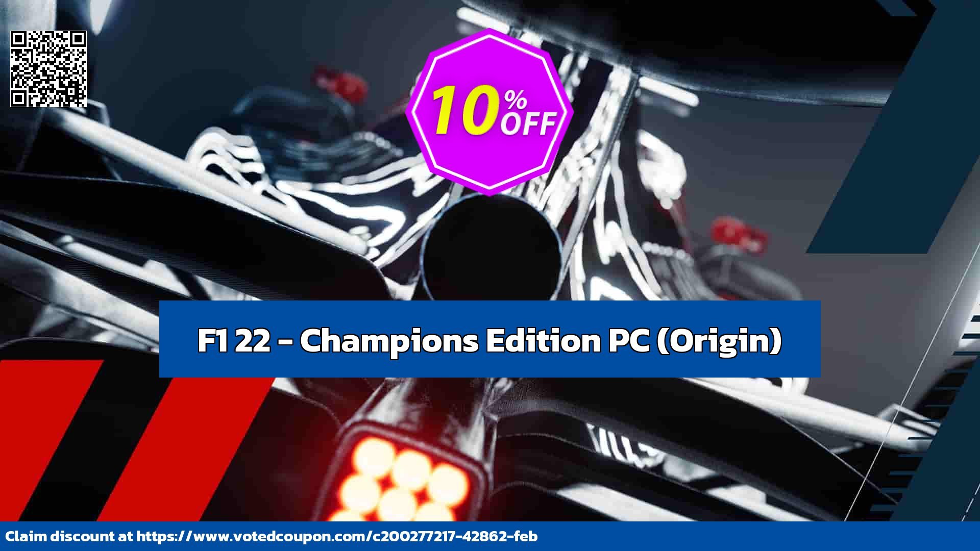 F1 22 - Champions Edition PC, Origin  Coupon, discount F1 22 - Champions Edition PC (Origin) Deal 2024 CDkeys. Promotion: F1 22 - Champions Edition PC (Origin) Exclusive Sale offer 