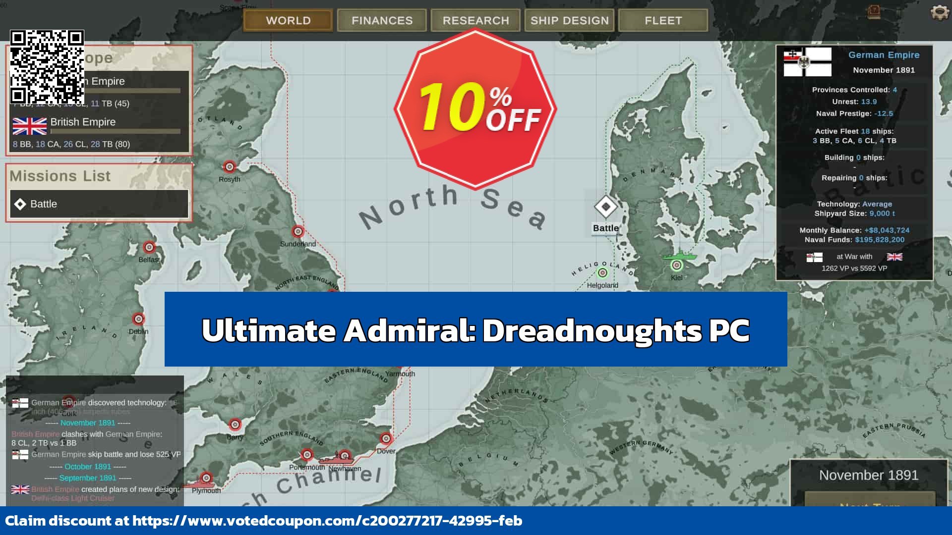 Ultimate Admiral: Dreadnoughts PC Coupon Code Jun 2024, 12% OFF - VotedCoupon