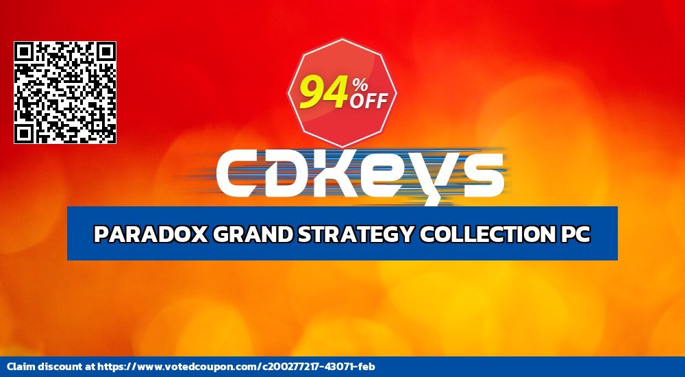 PARADOX GRAND STRATEGY COLLECTION PC Coupon, discount PARADOX GRAND STRATEGY COLLECTION PC Deal 2024 CDkeys. Promotion: PARADOX GRAND STRATEGY COLLECTION PC Exclusive Sale offer 