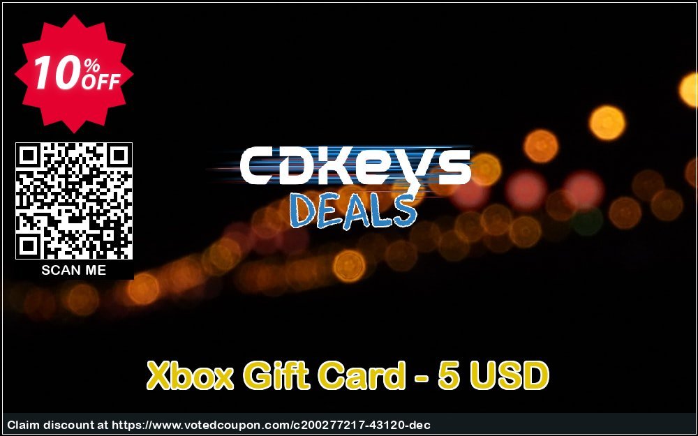 Xbox Gift Card - 5 USD Coupon, discount Xbox Gift Card - 5 USD Deal 2024 CDkeys. Promotion: Xbox Gift Card - 5 USD Exclusive Sale offer 