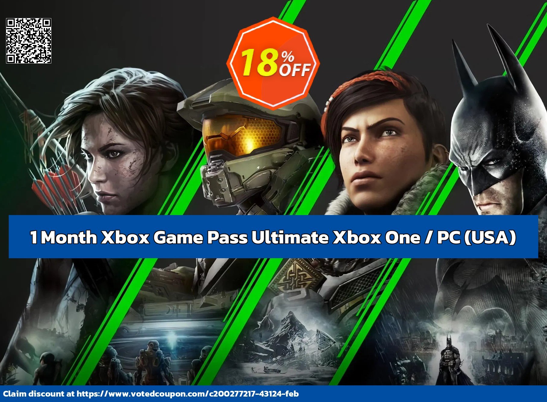 Monthly Xbox Game Pass Ultimate Xbox One / PC, USA  Coupon, discount 1 Month Xbox Game Pass Ultimate Xbox One / PC (USA) Deal 2024 CDkeys. Promotion: 1 Month Xbox Game Pass Ultimate Xbox One / PC (USA) Exclusive Sale offer 