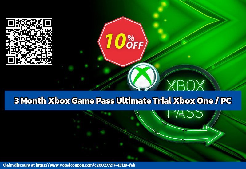 3 Month Xbox Game Pass Ultimate Trial Xbox One / PC Coupon, discount 3 Month Xbox Game Pass Ultimate Trial Xbox One / PC Deal 2024 CDkeys. Promotion: 3 Month Xbox Game Pass Ultimate Trial Xbox One / PC Exclusive Sale offer 