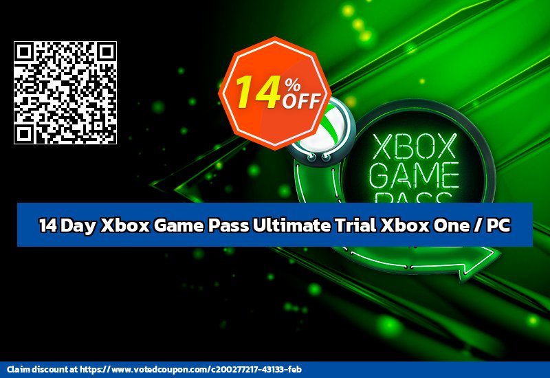 14 Day Xbox Game Pass Ultimate Trial Xbox One / PC Coupon, discount 14 Day Xbox Game Pass Ultimate Trial Xbox One / PC Deal 2024 CDkeys. Promotion: 14 Day Xbox Game Pass Ultimate Trial Xbox One / PC Exclusive Sale offer 