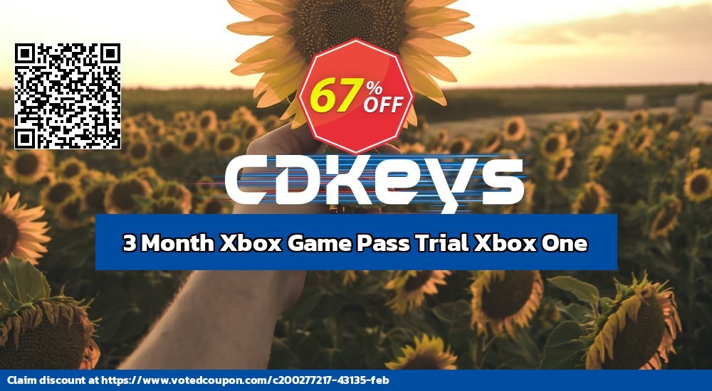 3 Month Xbox Game Pass Trial Xbox One Coupon, discount 3 Month Xbox Game Pass Trial Xbox One Deal 2024 CDkeys. Promotion: 3 Month Xbox Game Pass Trial Xbox One Exclusive Sale offer 