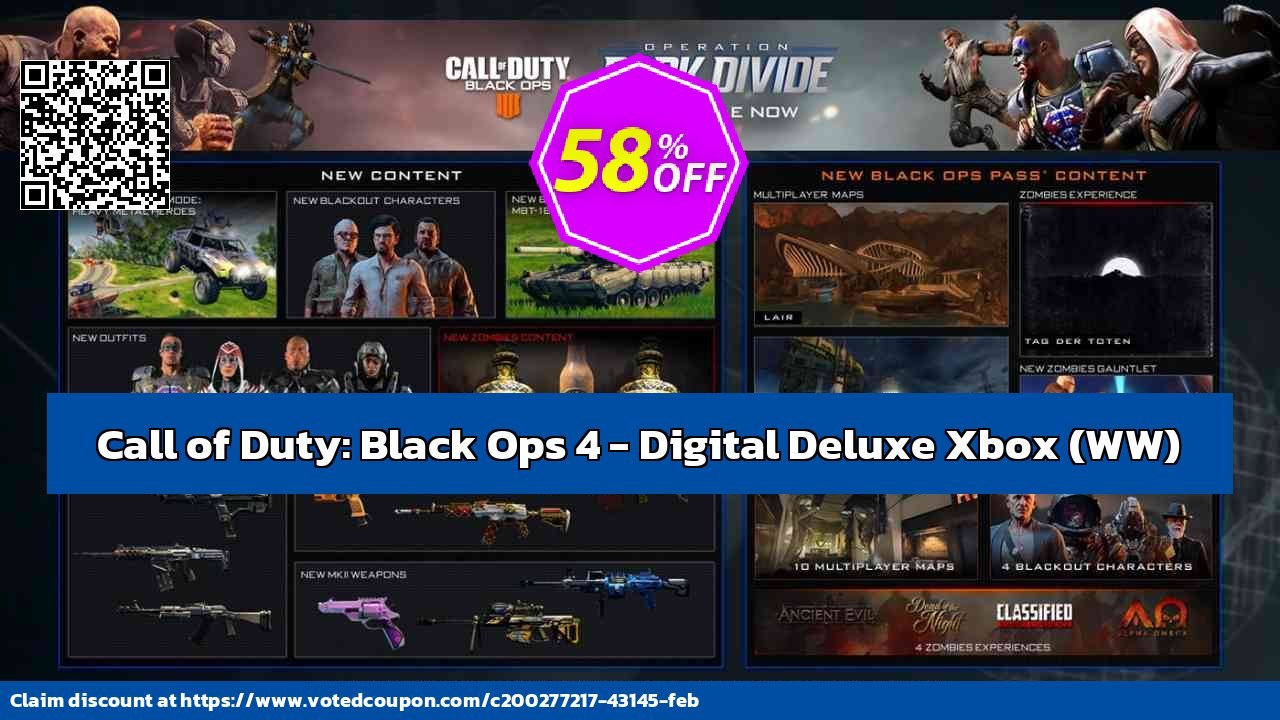 Call of Duty: Black Ops 4 - Digital Deluxe Xbox, WW  Coupon, discount Call of Duty: Black Ops 4 - Digital Deluxe Xbox (WW) Deal 2024 CDkeys. Promotion: Call of Duty: Black Ops 4 - Digital Deluxe Xbox (WW) Exclusive Sale offer 