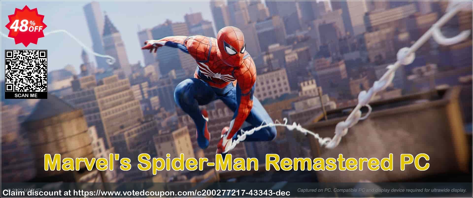 Marvel's Spider-Man Remastered PC Coupon Code May 2024, 48% OFF - VotedCoupon