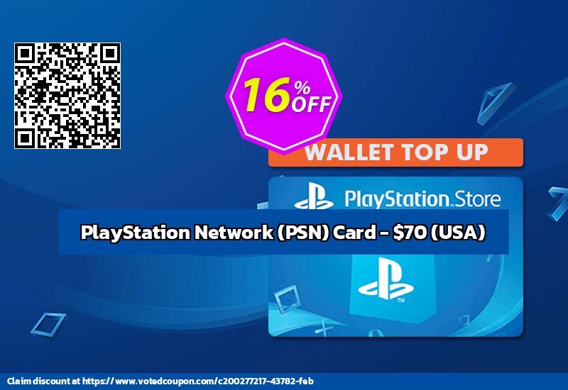 PS Network, PSN Card - $70, USA  Coupon Code May 2024, 16% OFF - VotedCoupon