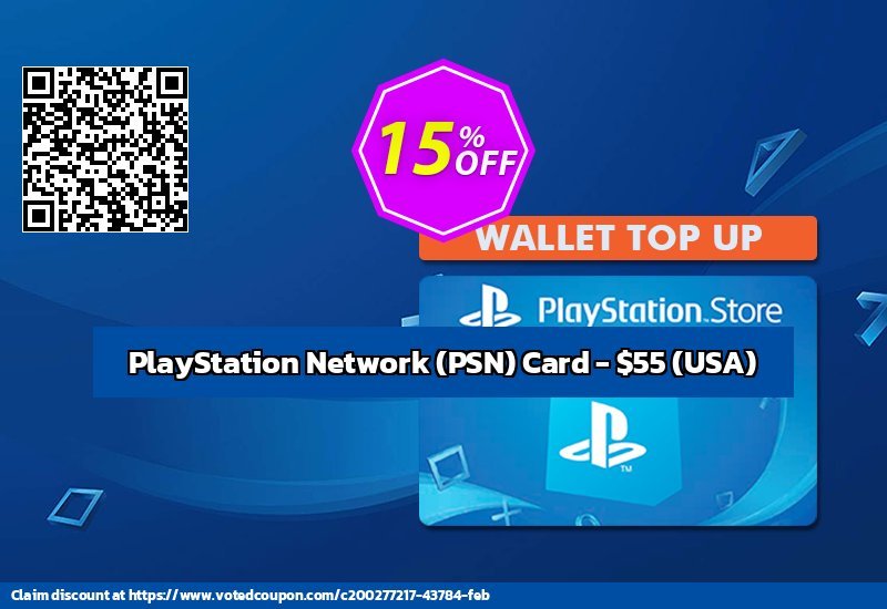 PS Network, PSN Card - $55, USA  Coupon Code May 2024, 15% OFF - VotedCoupon