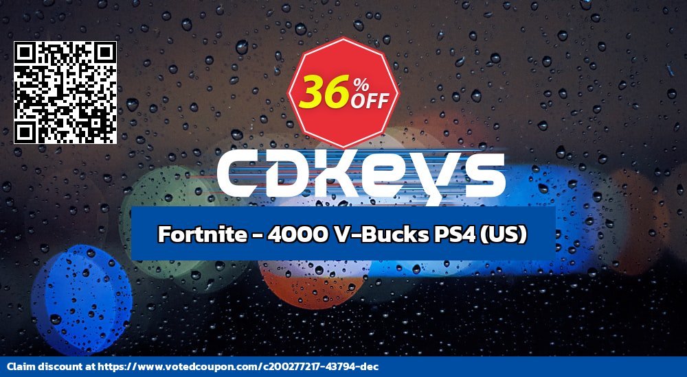 Fortnite - 4000 V-Bucks PS4, US  Coupon, discount Fortnite - 4000 V-Bucks PS4 (US) Deal CDkeys. Promotion: Fortnite - 4000 V-Bucks PS4 (US) Exclusive Sale offer