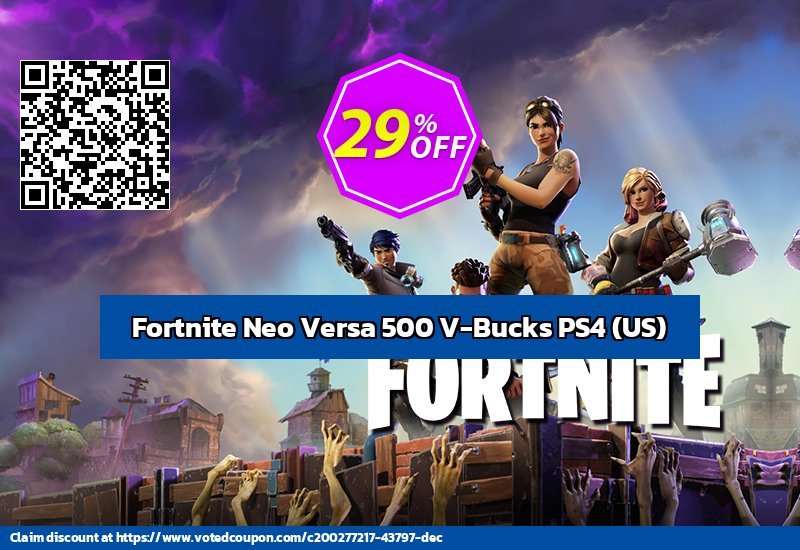 Fortnite Neo Versa 500 V-Bucks PS4, US  Coupon, discount Fortnite Neo Versa 500 V-Bucks PS4 (US) Deal CDkeys. Promotion: Fortnite Neo Versa 500 V-Bucks PS4 (US) Exclusive Sale offer