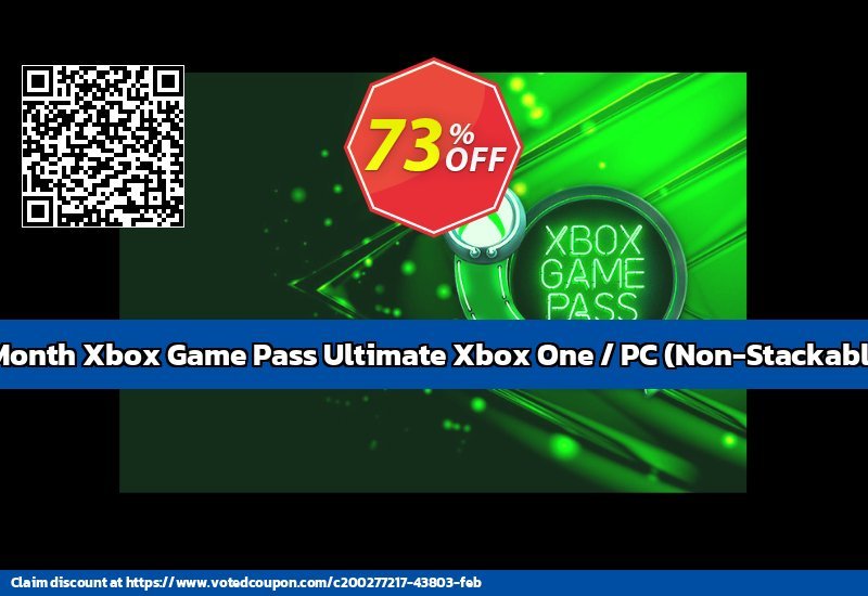 Monthly Xbox Game Pass Ultimate Xbox One / PC, Non-Stackable  Coupon, discount 1 Month Xbox Game Pass Ultimate Xbox One / PC (Non-Stackable) Deal CDkeys. Promotion: 1 Month Xbox Game Pass Ultimate Xbox One / PC (Non-Stackable) Exclusive Sale offer