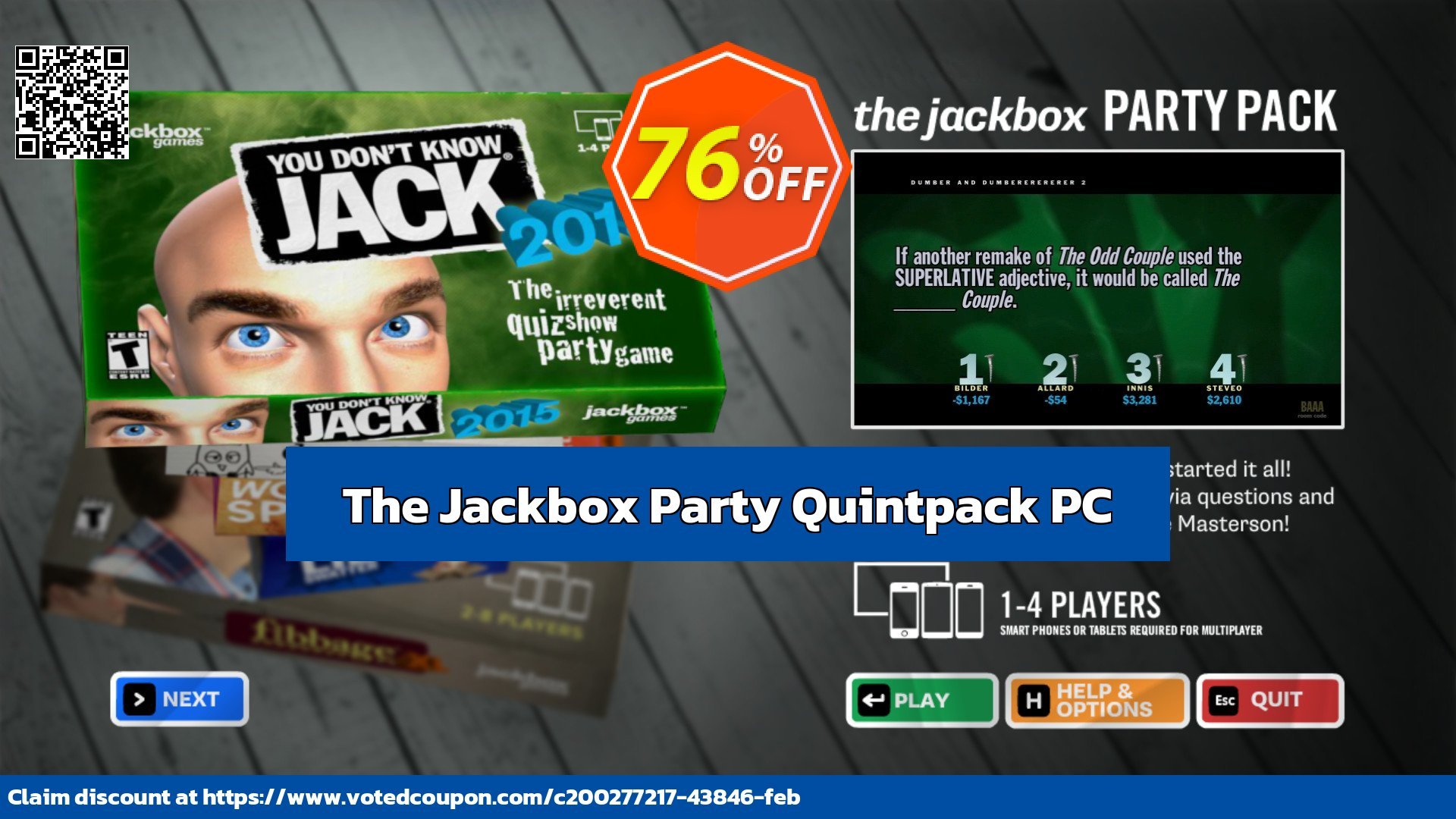 The Jackbox Party Quintpack PC Coupon, discount The Jackbox Party Quintpack PC Deal CDkeys. Promotion: The Jackbox Party Quintpack PC Exclusive Sale offer