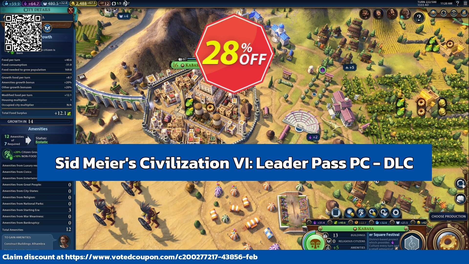Sid Meier's Civilization VI: Leader Pass PC - DLC Coupon Code May 2024, 32% OFF - VotedCoupon